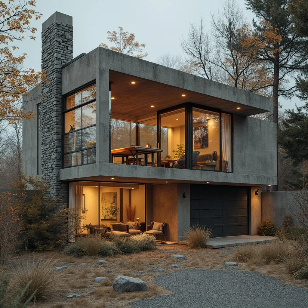 Casa con paneles solares